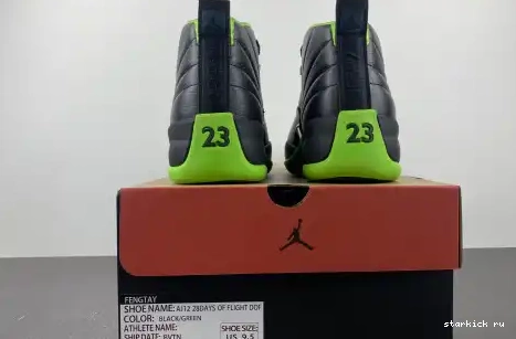 DOF FLIGHT AJ12 BLACK GREEN Jordan 12 0422